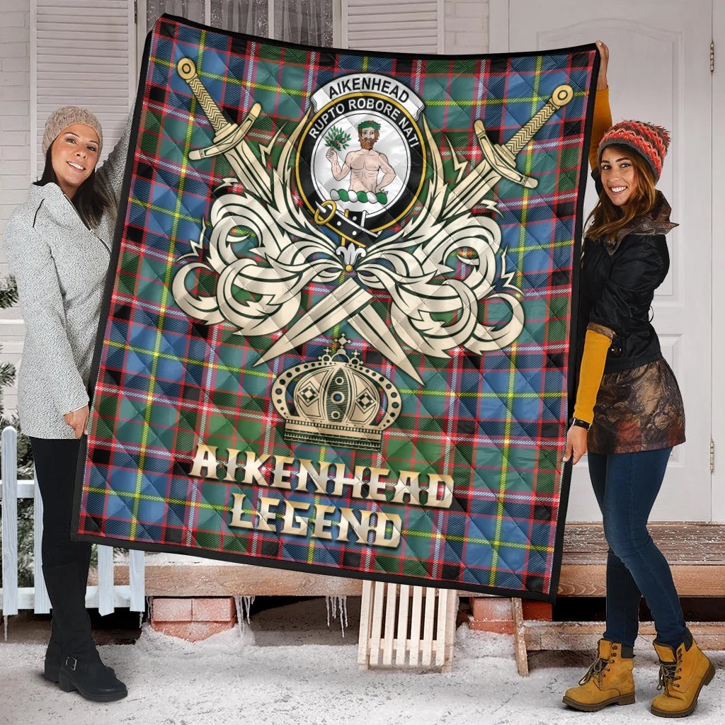 Aikenhead Tartan Crest Legend Gold Royal Premium Quilt