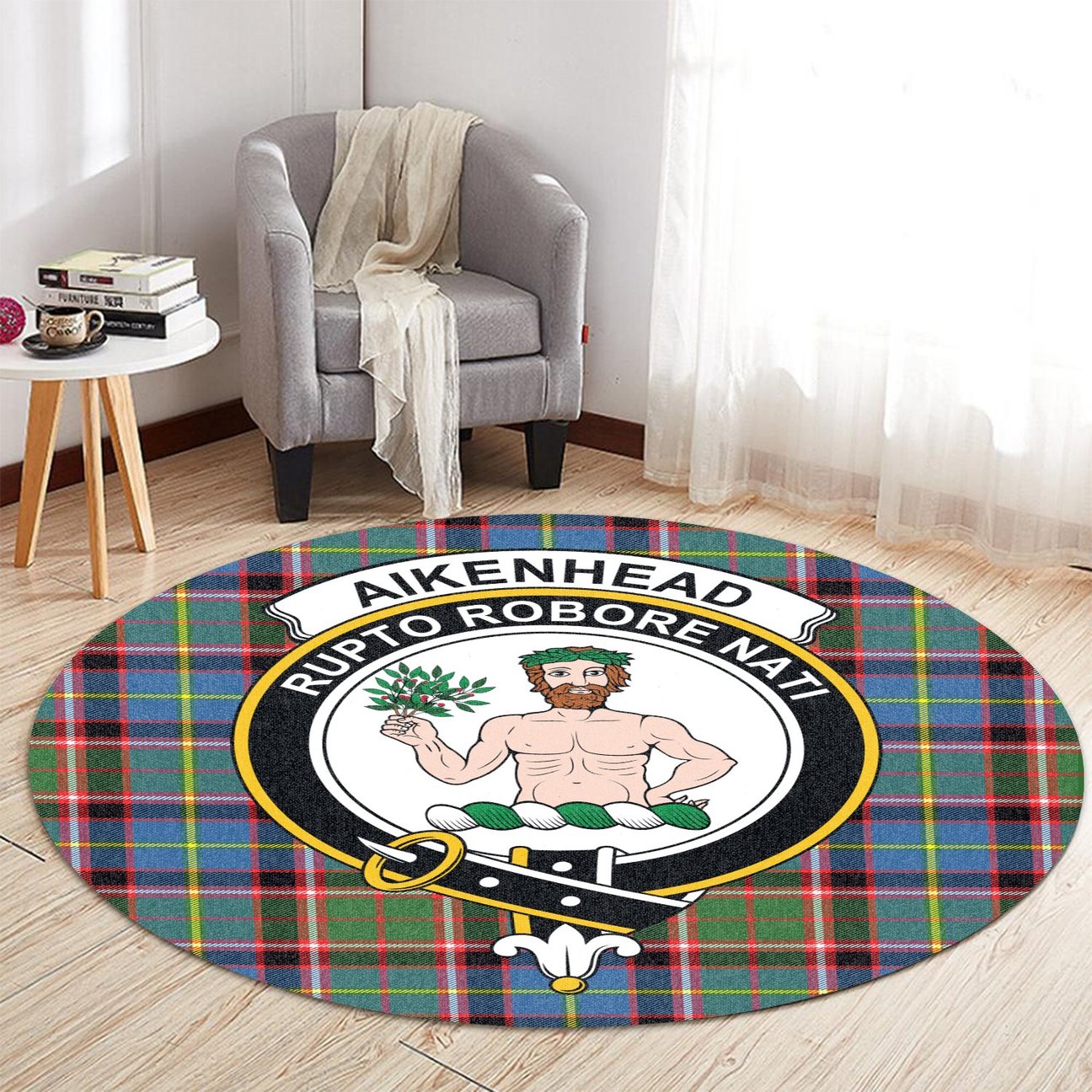 Aikenhead Tartan Crest Round Rug