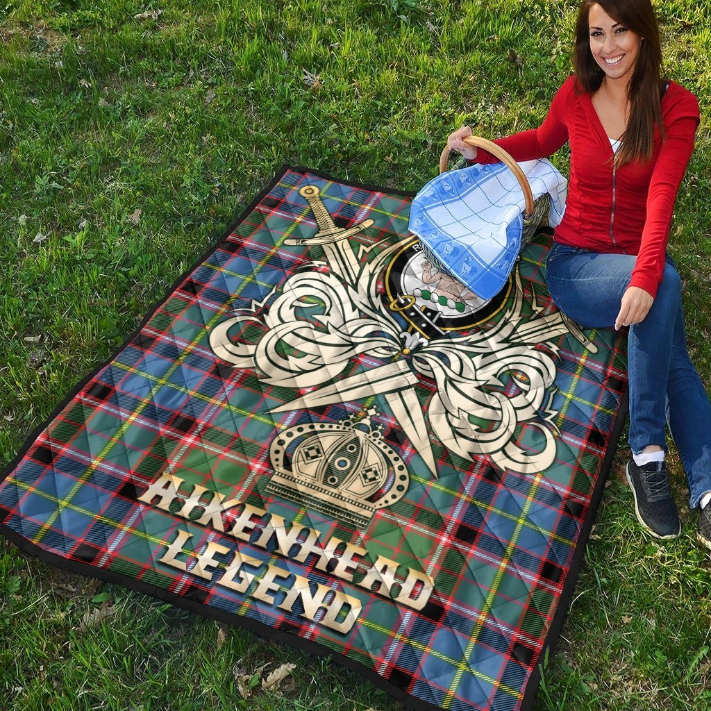 Aikenhead Tartan Crest Legend Gold Royal Premium Quilt