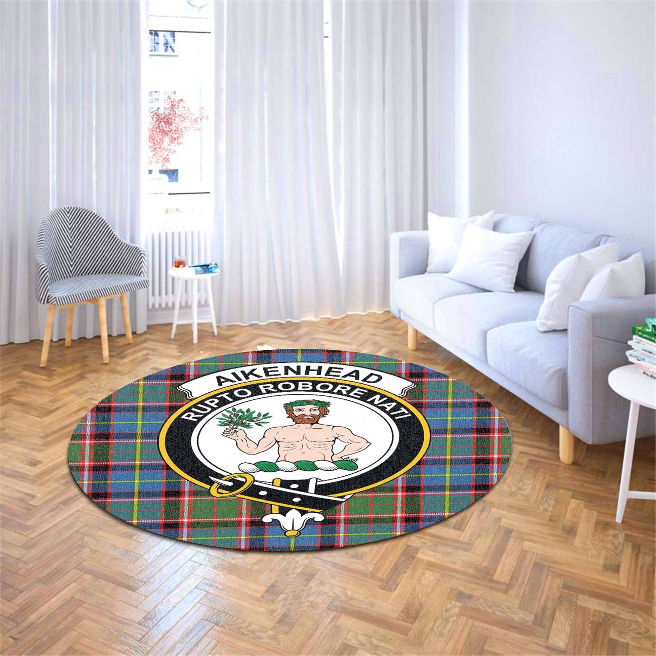 Aikenhead Tartan Crest Round Rug