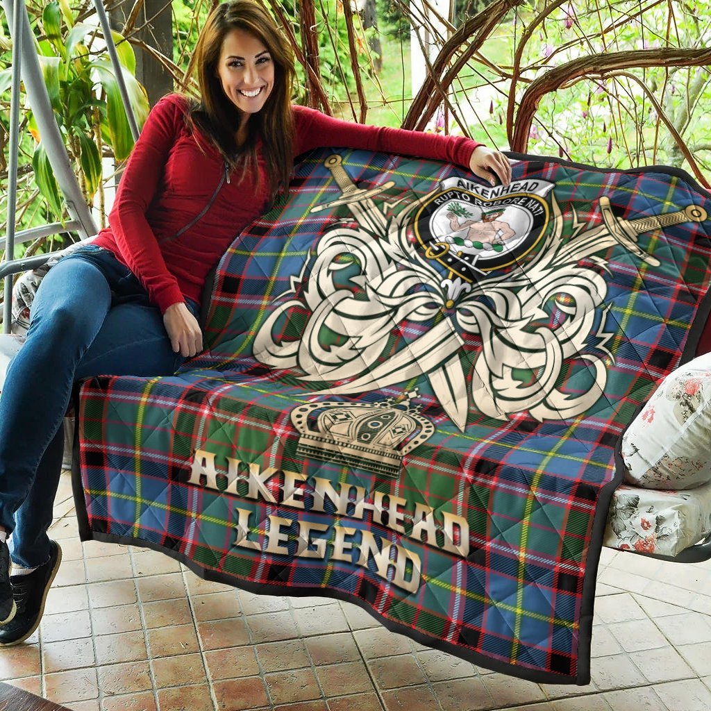 Aikenhead Tartan Crest Legend Gold Royal Premium Quilt