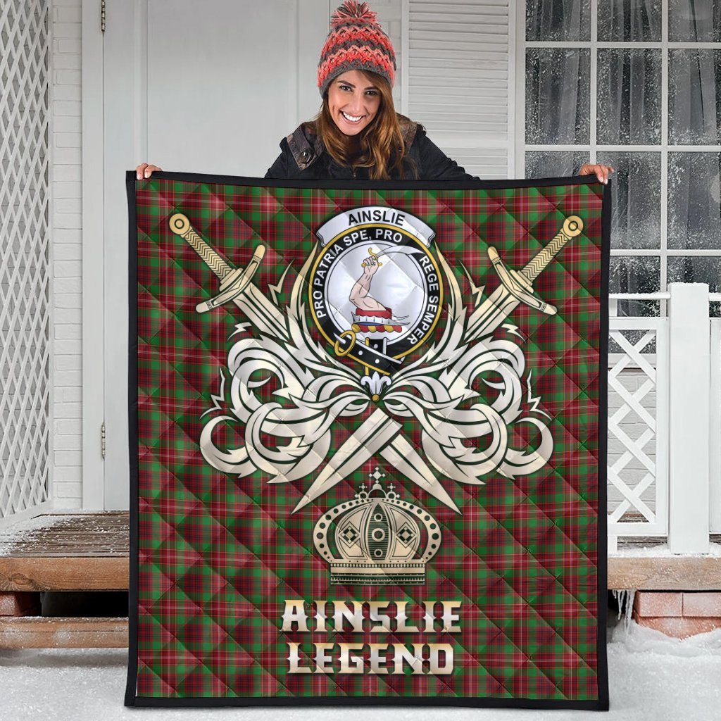 Ainslie Tartan Crest Legend Gold Royal Premium Quilt