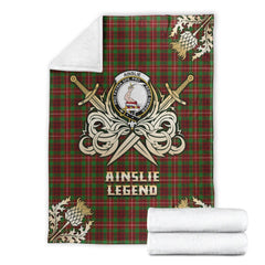 Ainslie Tartan Gold Courage Symbol Blanket