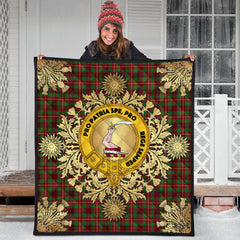 Ainslie Tartan Crest Premium Quilt - Gold Thistle Style