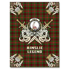 Ainslie Tartan Gold Courage Symbol Blanket