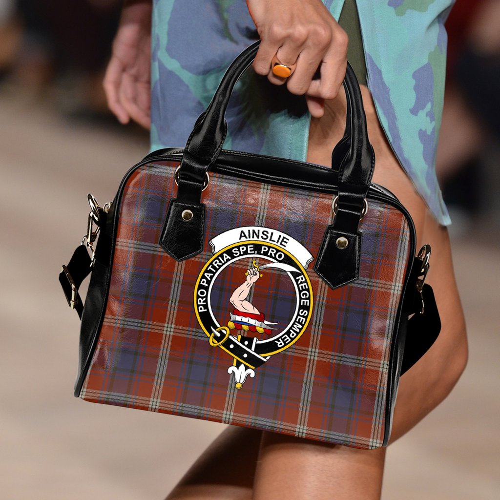 Ainslie Family Tartan Crest Shoulder Handbags