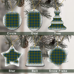 Aiton Tartan Christmas Ceramic Ornament - Snow Style