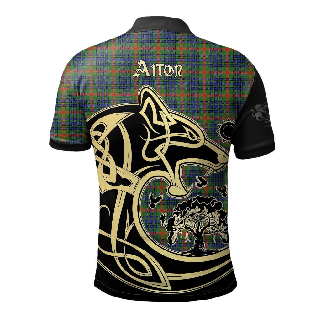 Aiton Tartan Polo Shirt Viking Wolf