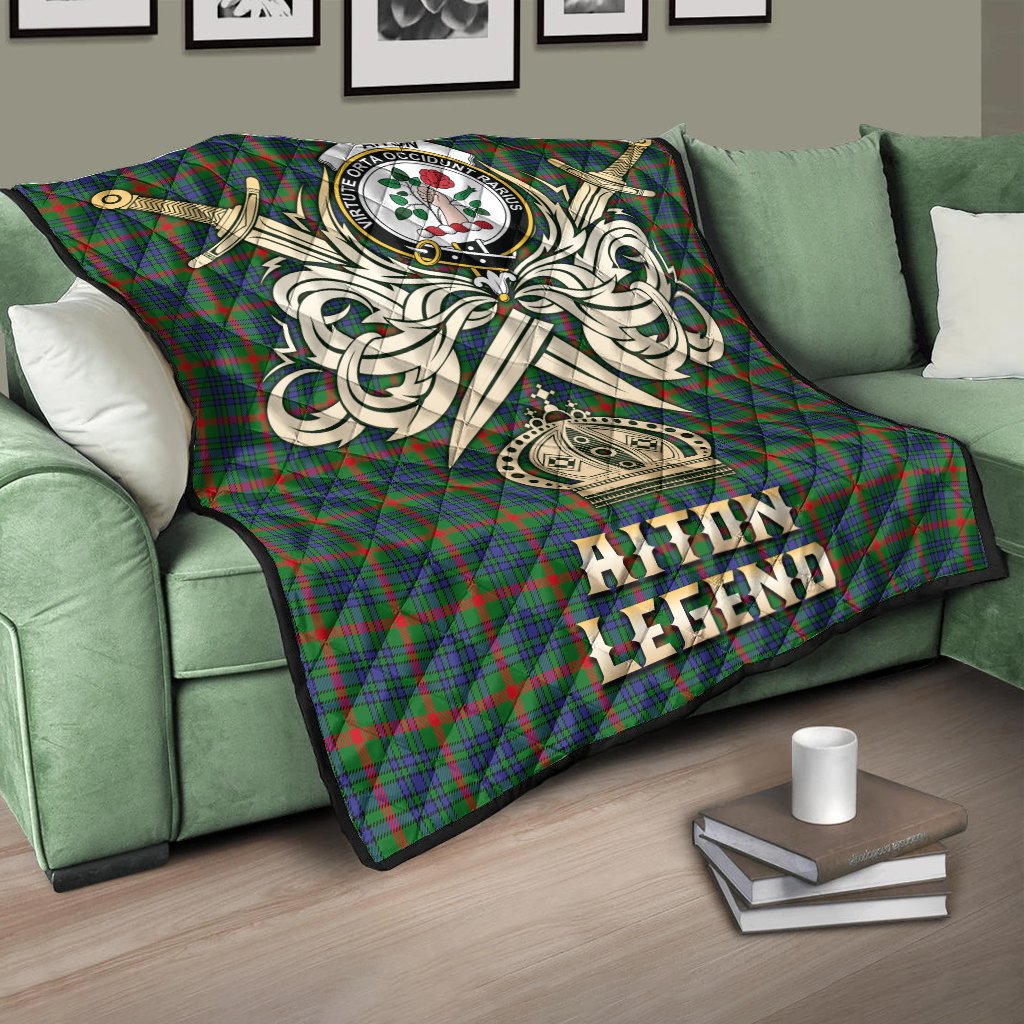 Aiton Tartan Crest Legend Gold Royal Premium Quilt