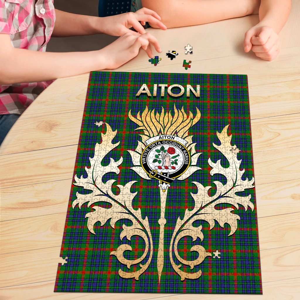 Aiton Tartan  Crest Thistle Jigsaw Puzzles