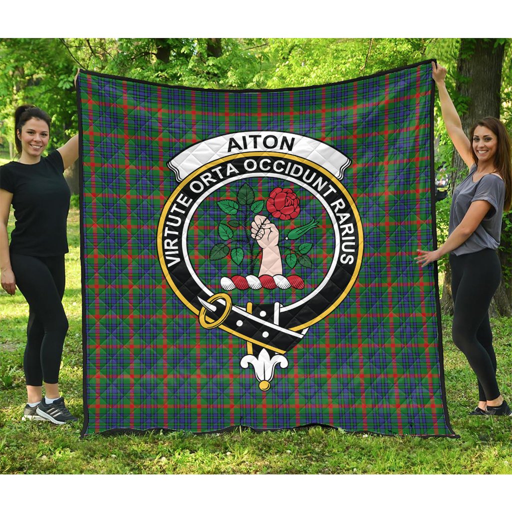 Aiton Family Tartan Crest Quilt