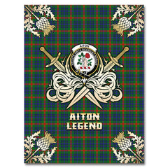 Aiton Tartan Gold Courage Symbol Blanket