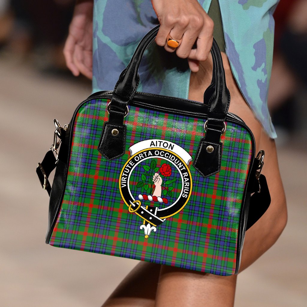 Aiton Family Tartan Crest Shoulder Handbags