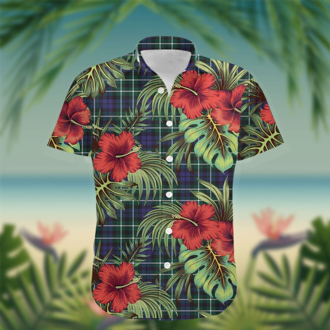 Allardice Tartan Hawaiian Shirt Hibiscus, Coconut, Parrot, Pineapple - Tropical Garden Shirt