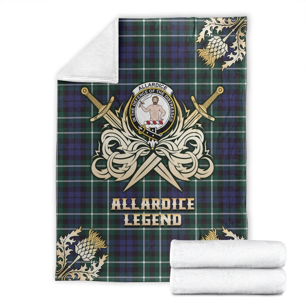 Allardice Tartan Gold Courage Symbol Blanket