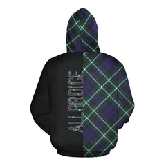 Allardice Tartan Hoodie Half of Me - Cross Style