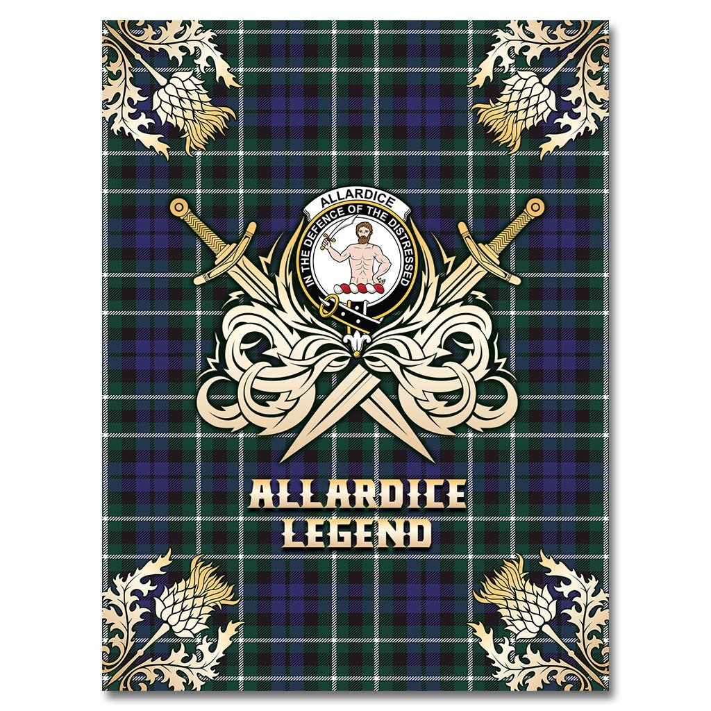 Allardice Tartan Gold Courage Symbol Blanket