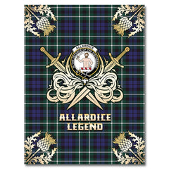 Allardice Tartan Gold Courage Symbol Blanket