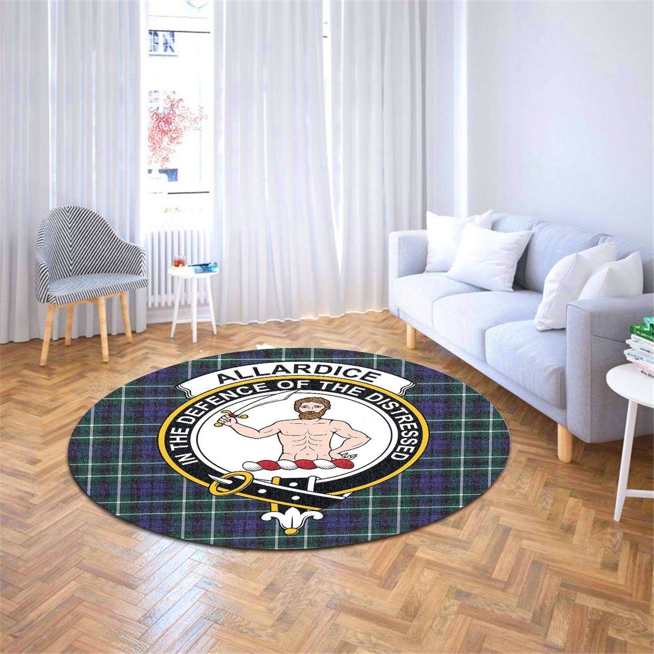 Allardice Tartan Crest Round Rug