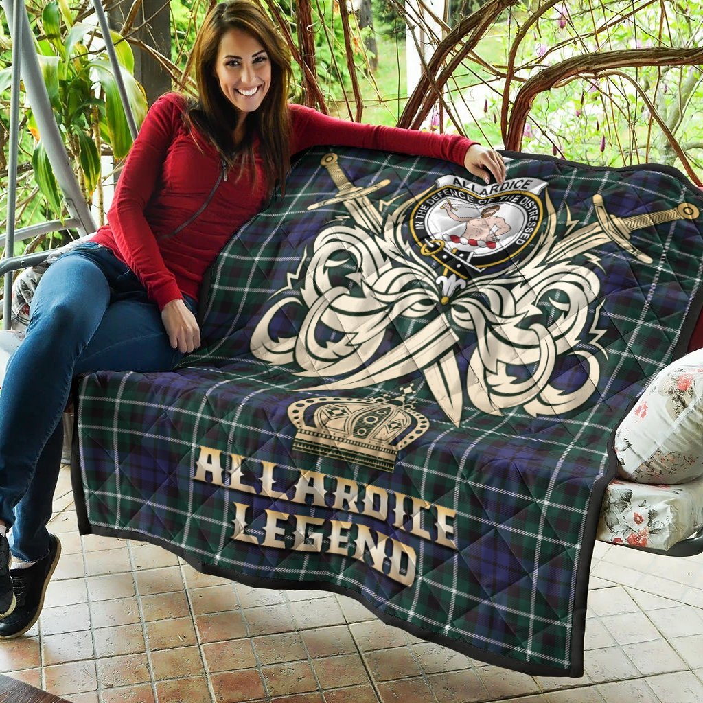 Allardice Tartan Crest Legend Gold Royal Premium Quilt