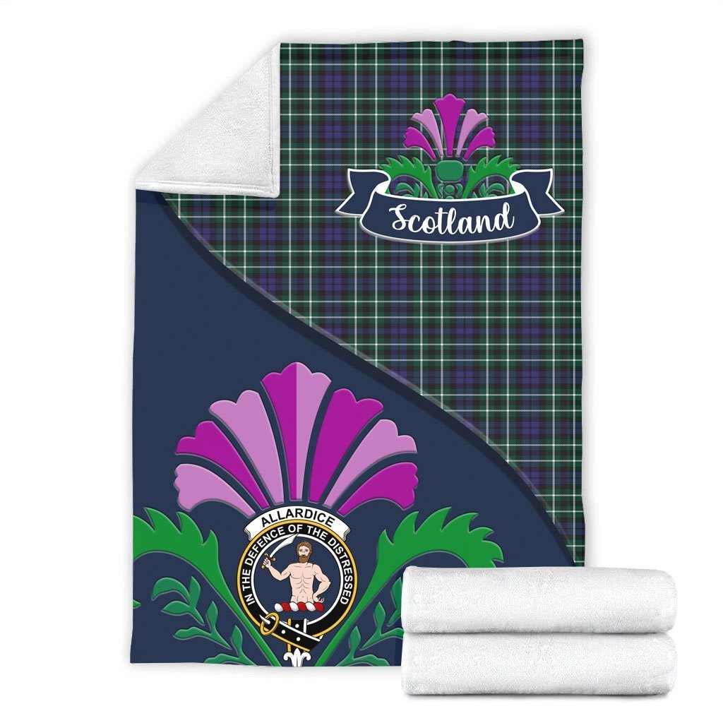 Allardice Tartan Crest Premium Blanket - Thistle Style