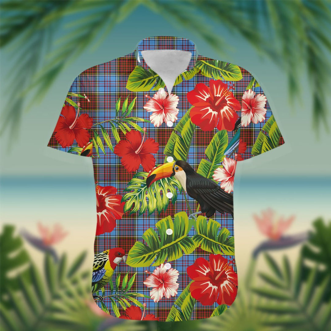 Anderson Tartan Hawaiian Shirt Hibiscus, Coconut, Parrot, Pineapple - Tropical Garden Shirt