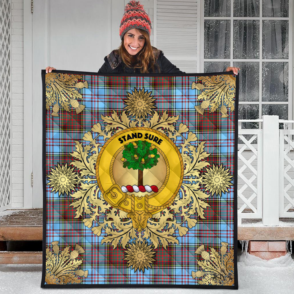 Anderson Ancient Tartan Crest Premium Quilt - Gold Thistle Style