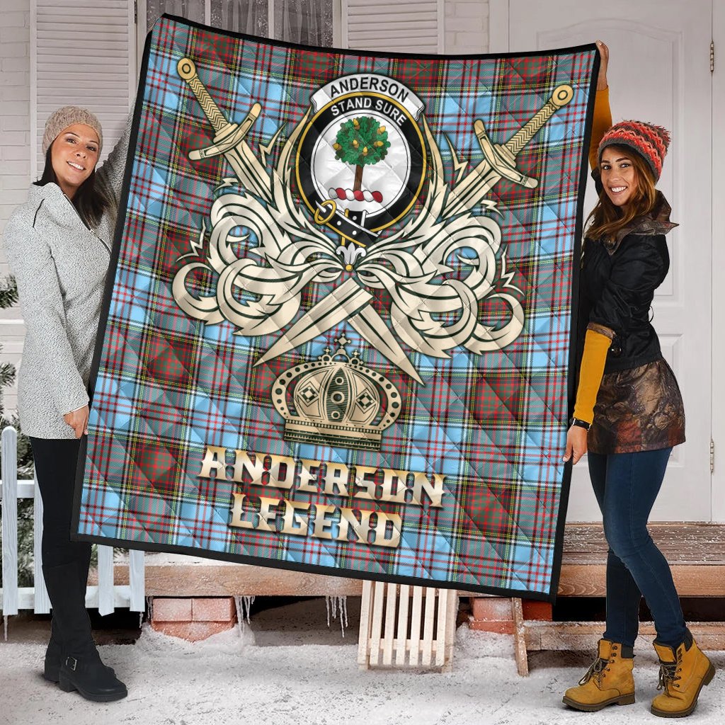 Anderson Ancient Tartan Crest Legend Gold Royal Premium Quilt