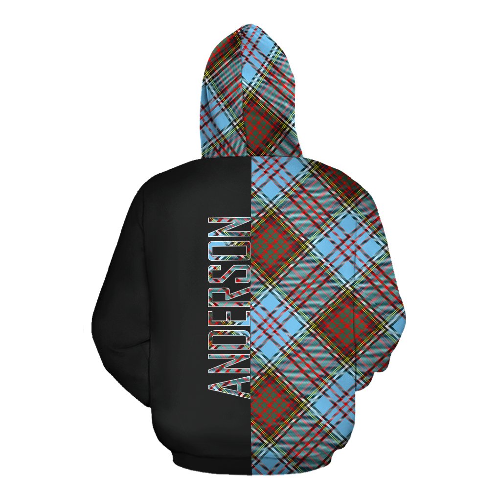 Anderson Ancient Tartan Hoodie Half of Me - Cross Style