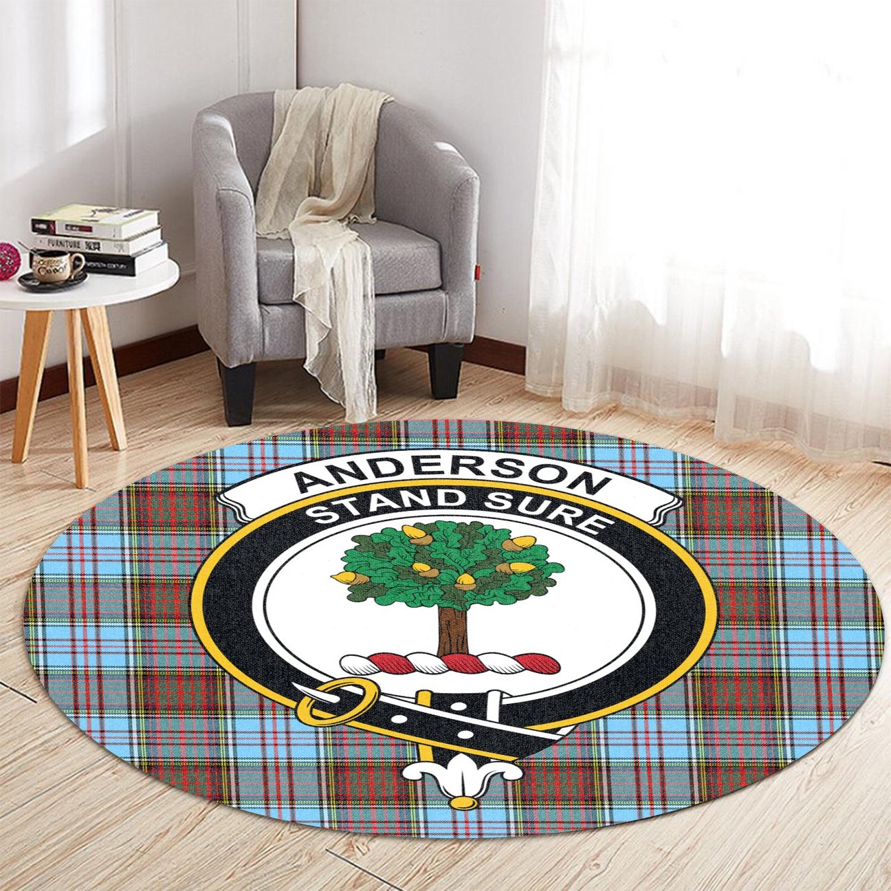 Anderson Ancient Tartan Crest Round Rug