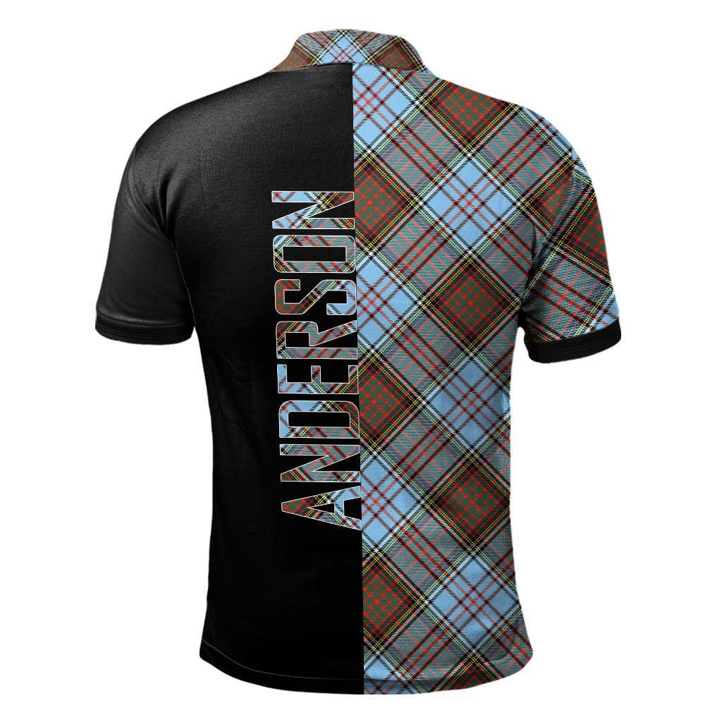 Anderson Ancient Tartan Polo Shirt Half of Me - Cross Style