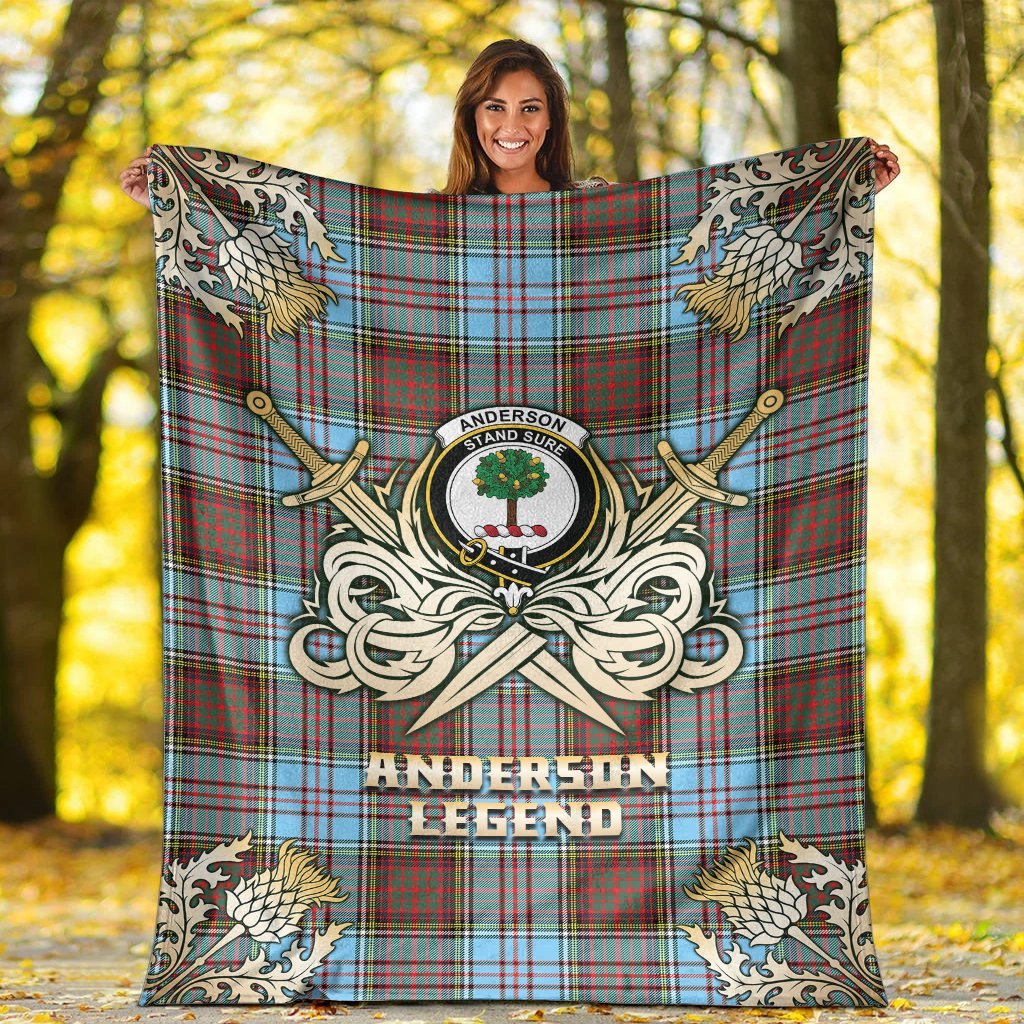 Anderson Ancient Tartan Gold Courage Symbol Blanket