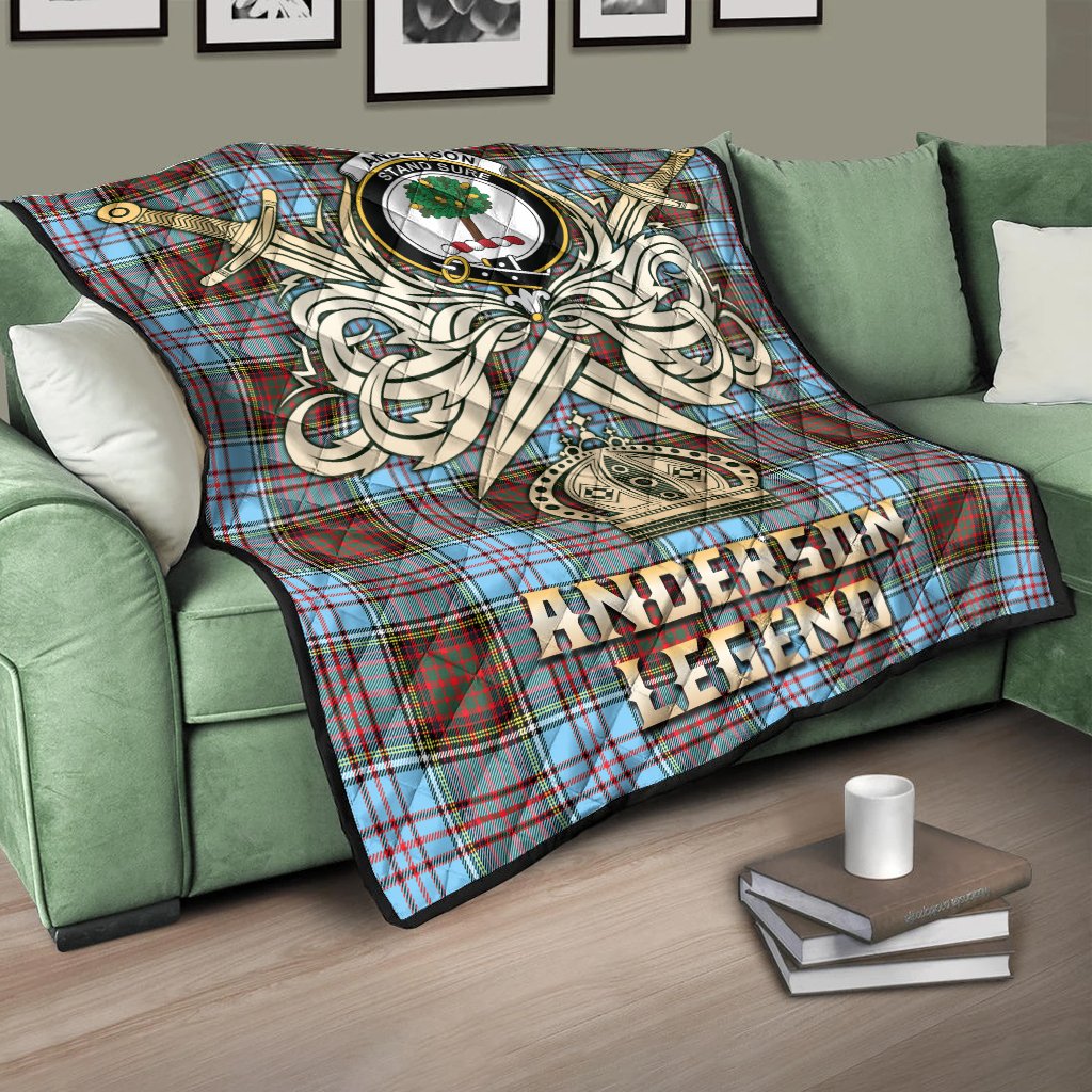 Anderson Ancient Tartan Crest Legend Gold Royal Premium Quilt