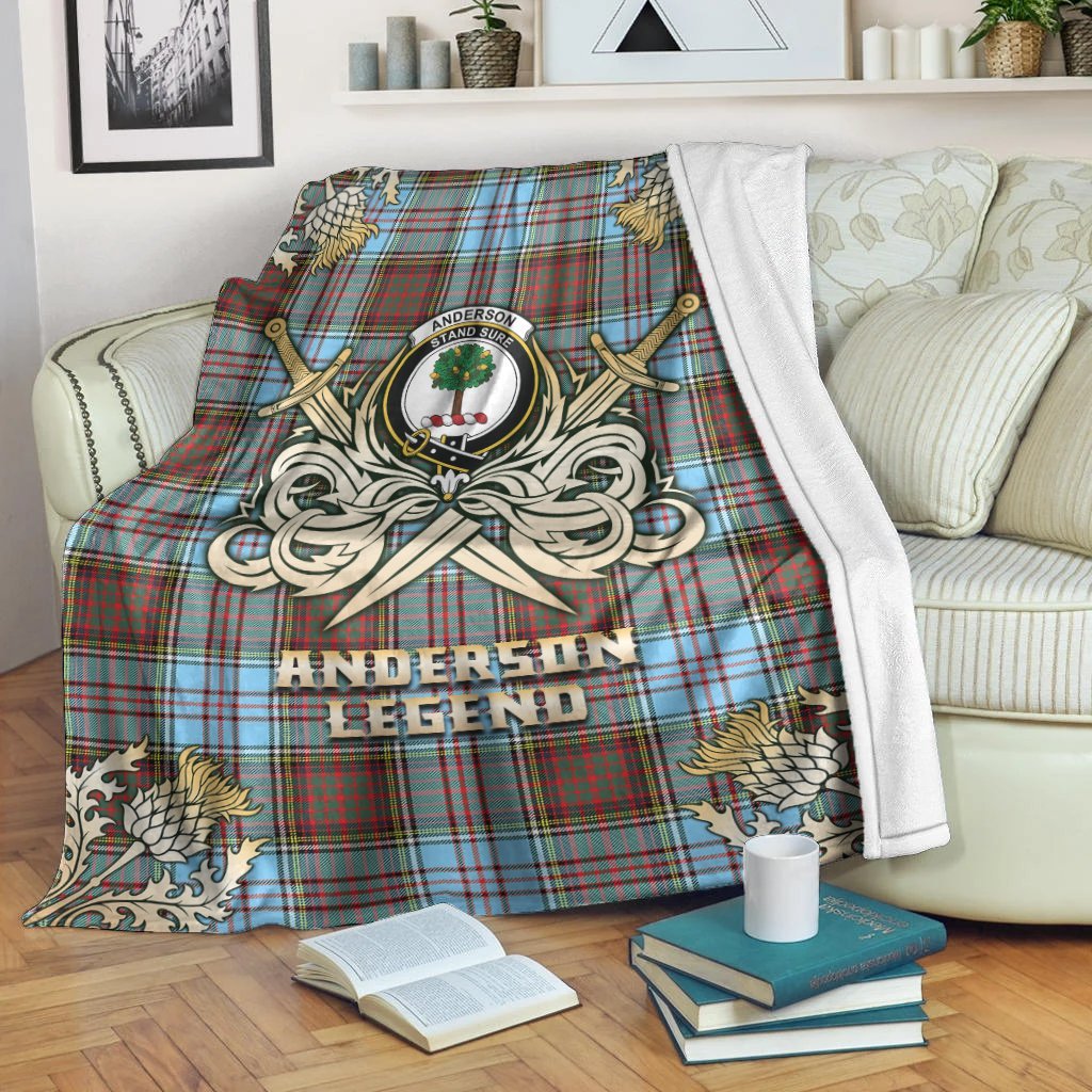 Anderson Ancient Tartan Gold Courage Symbol Blanket