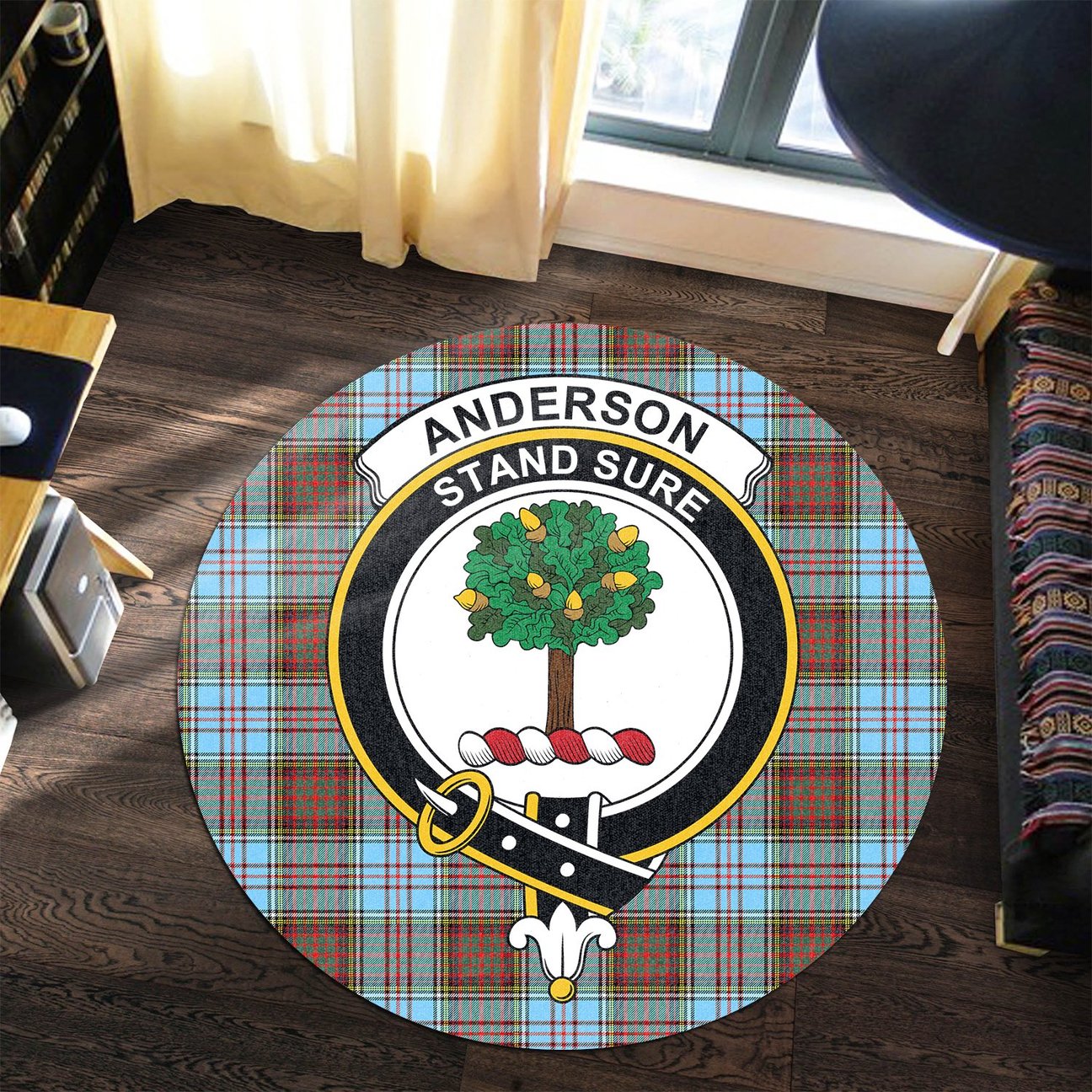 Anderson Ancient Tartan Crest Round Rug