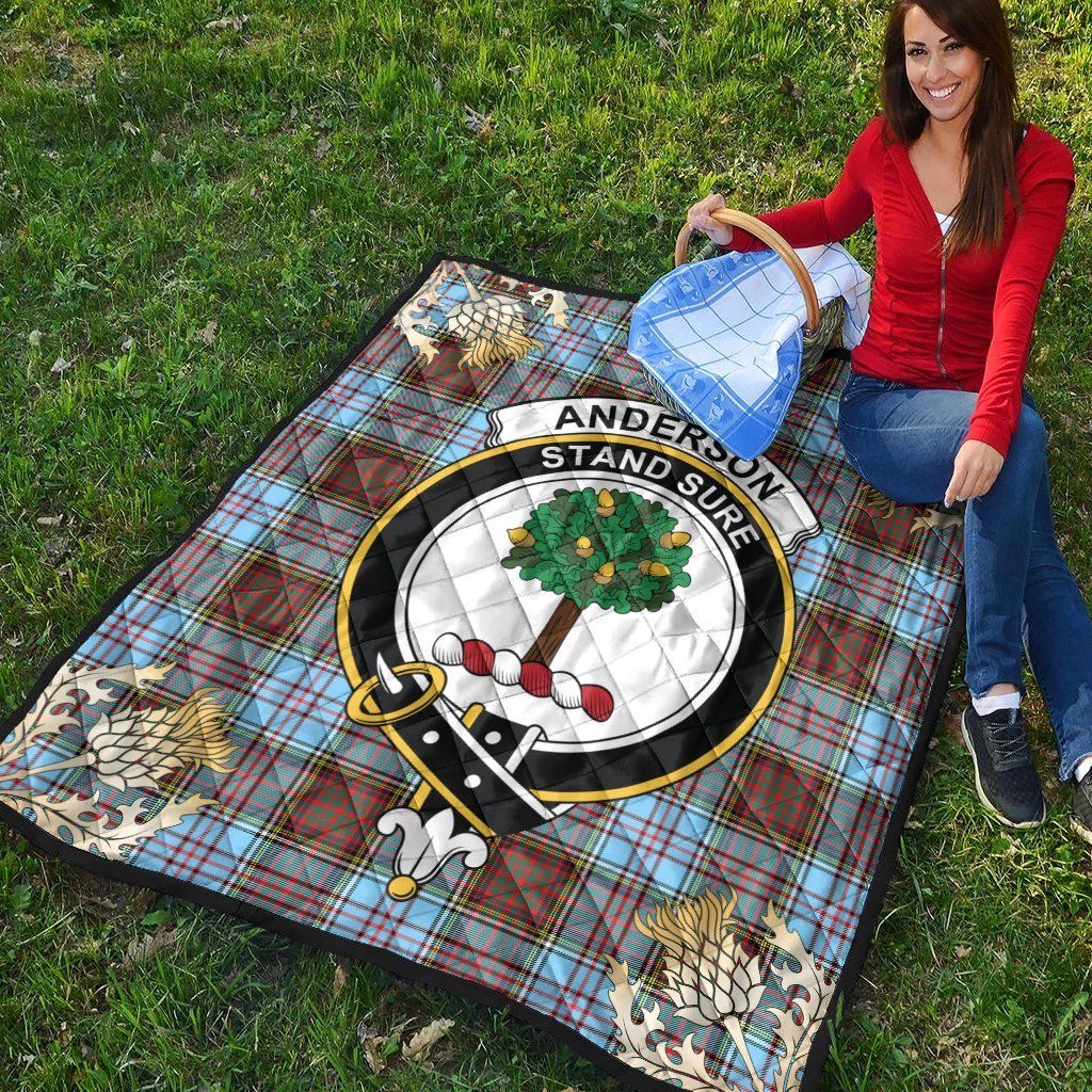 Anderson Ancient Tartan Crest Premium Quilt - Gold Thistle Style