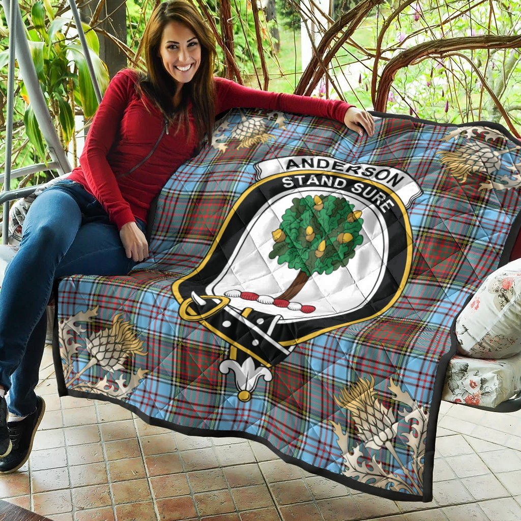 Anderson Ancient Tartan Crest Premium Quilt - Gold Thistle Style