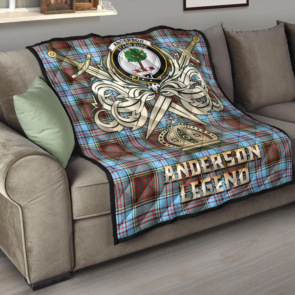 Anderson Ancient Tartan Crest Legend Gold Royal Premium Quilt