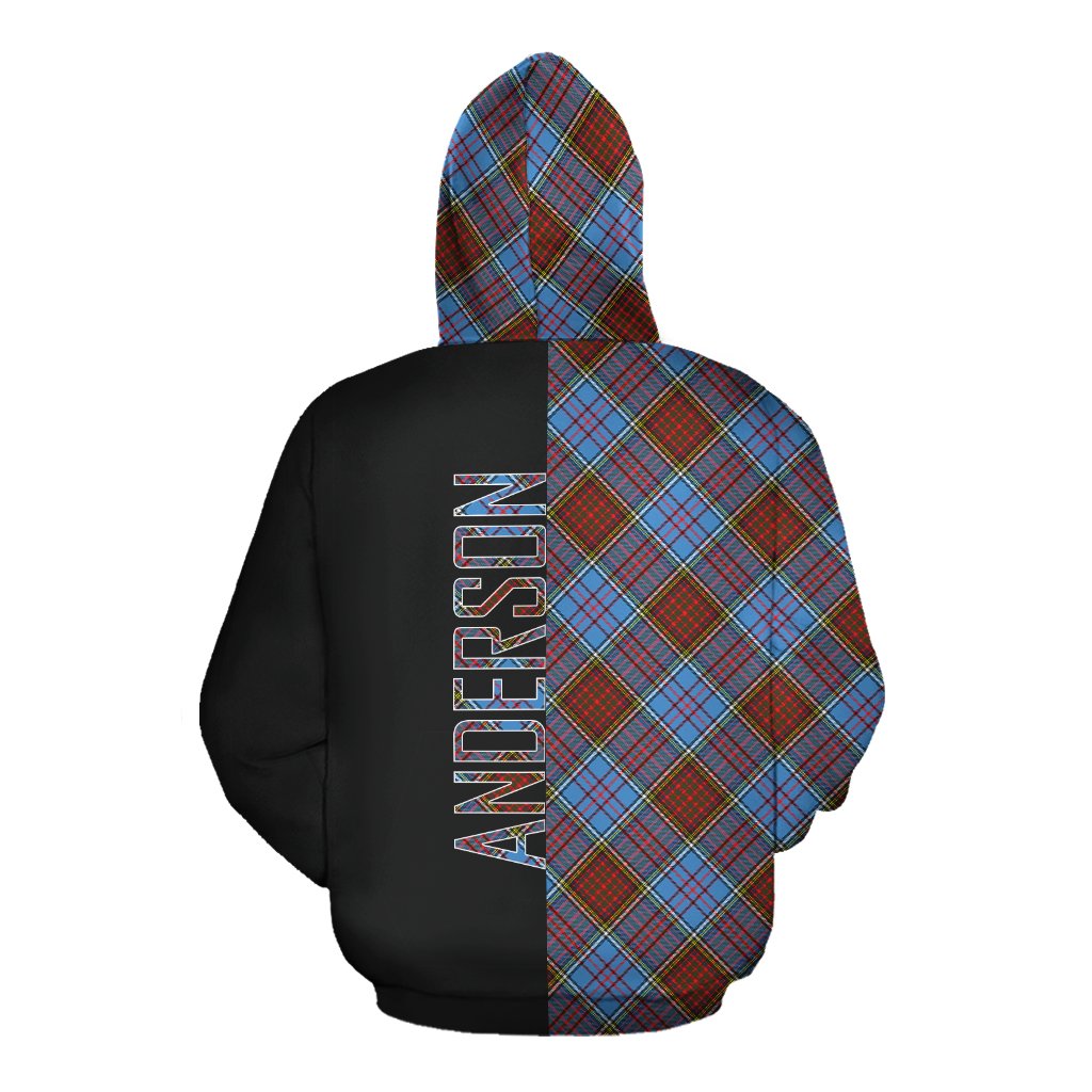 Anderson Modern Tartan Hoodie Half of Me - Cross Style