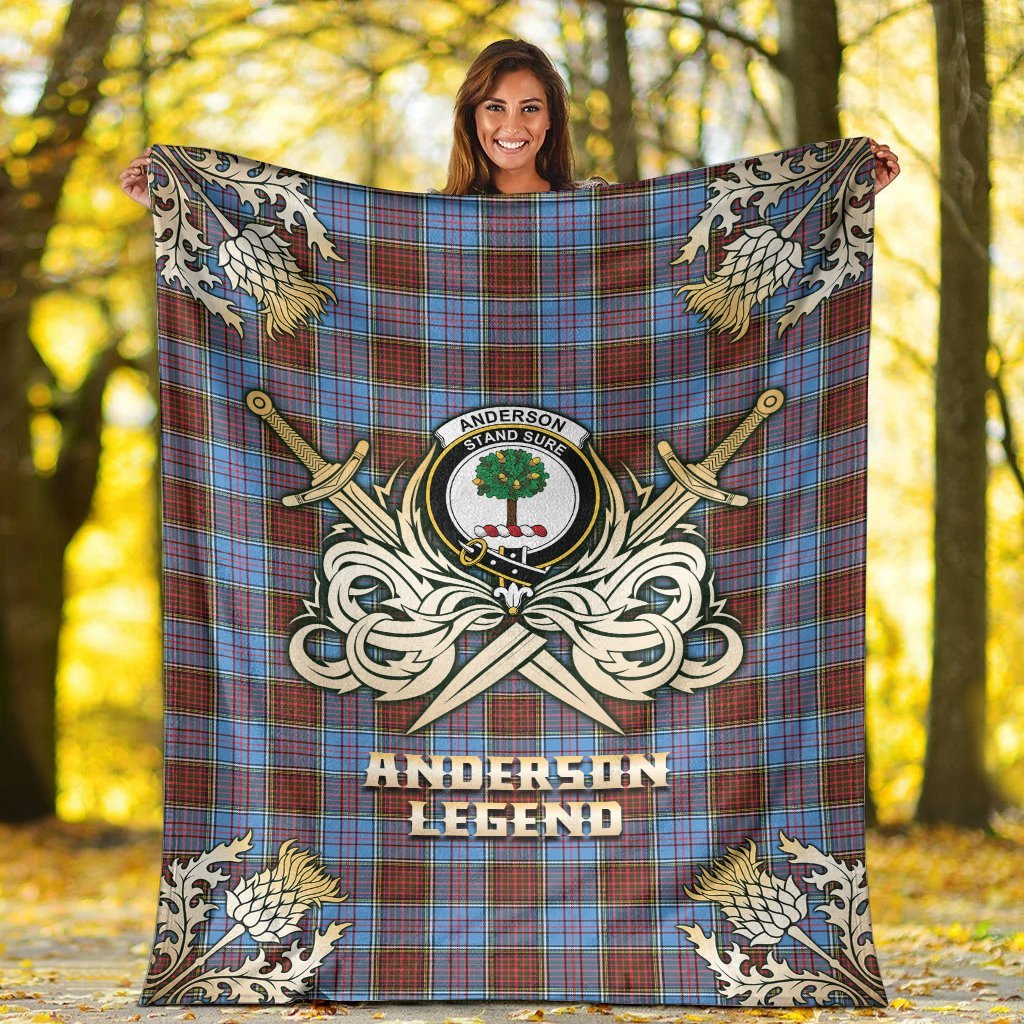 Anderson Modern Tartan Gold Courage Symbol Blanket