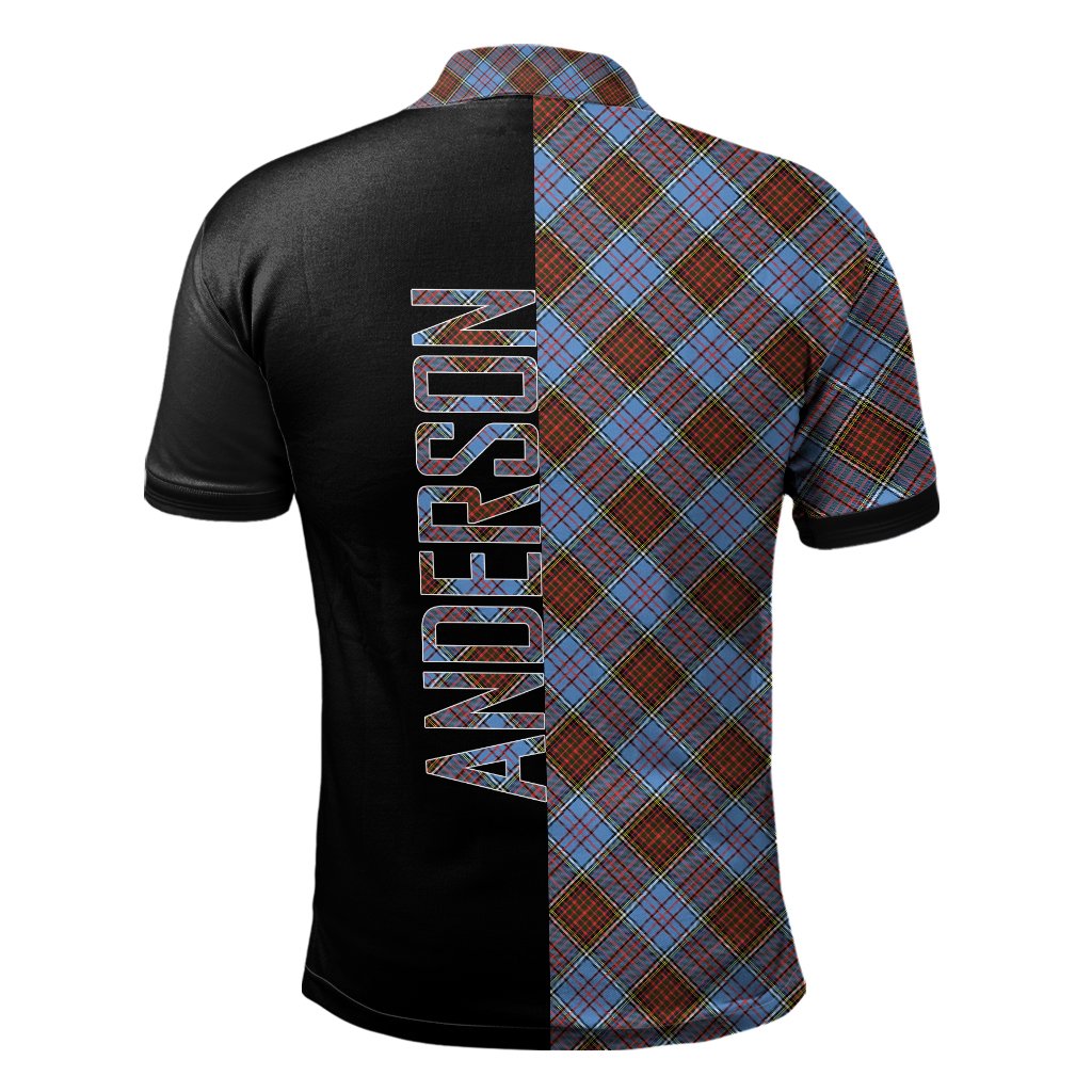 Anderson Modern Tartan Polo Shirt Half of Me - Cross Style