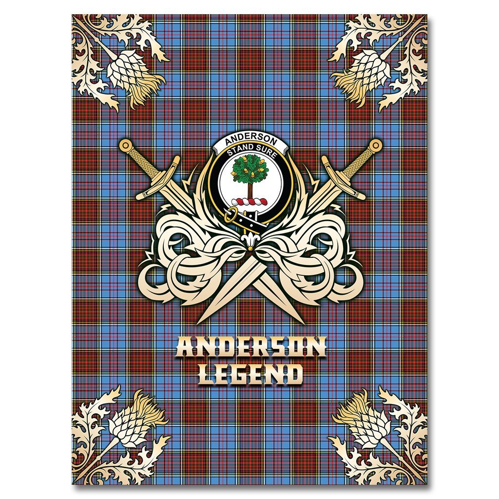 Anderson Modern Tartan Gold Courage Symbol Blanket