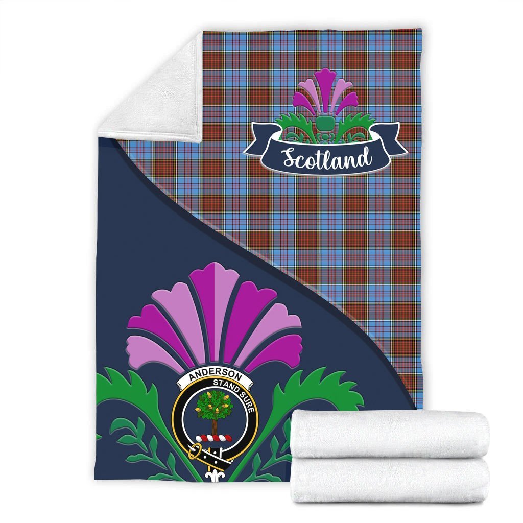 Anderson Tartan Crest Premium Blanket - Thistle Style