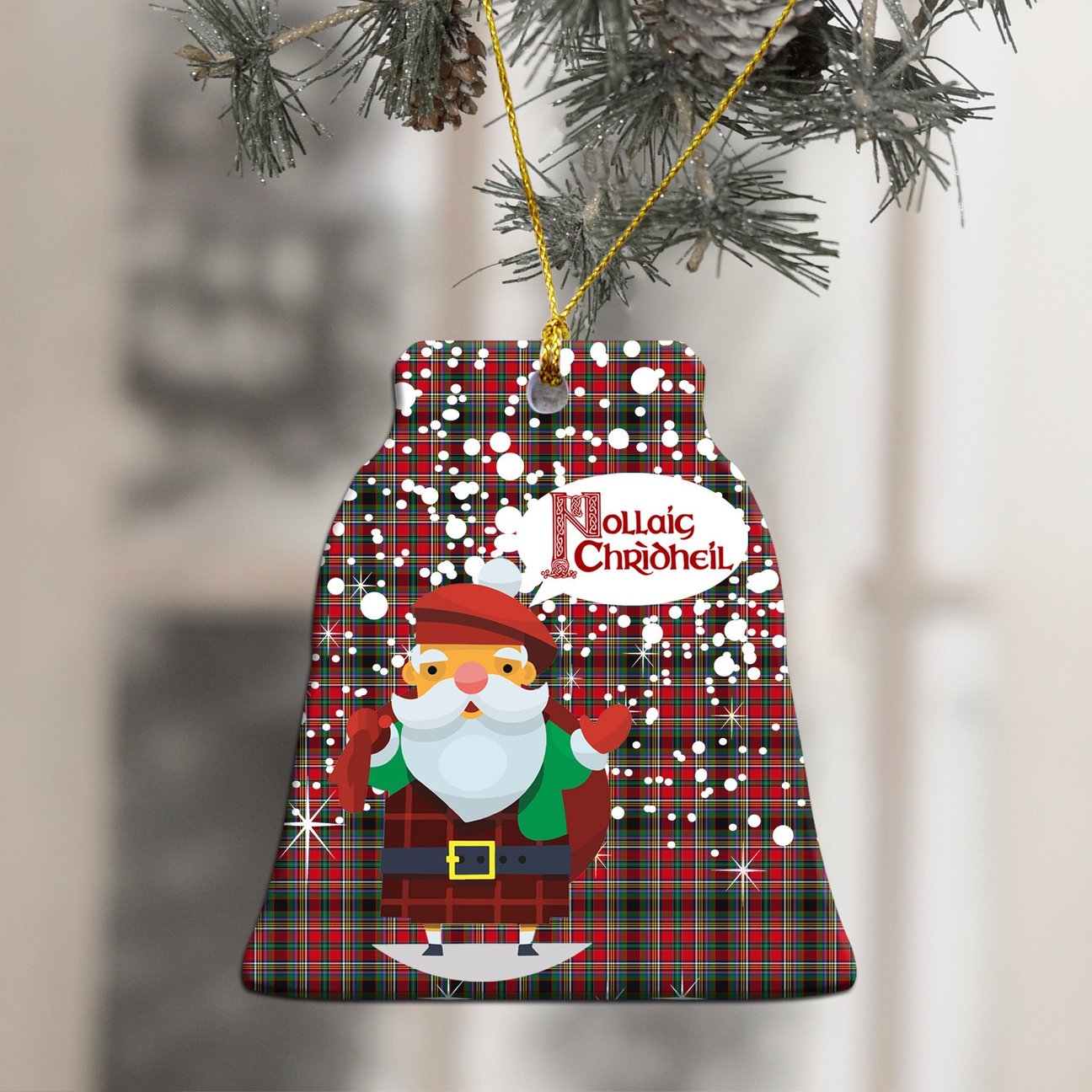 Anderson of Arbrake Tartan Christmas Ceramic Ornament - Santa Style