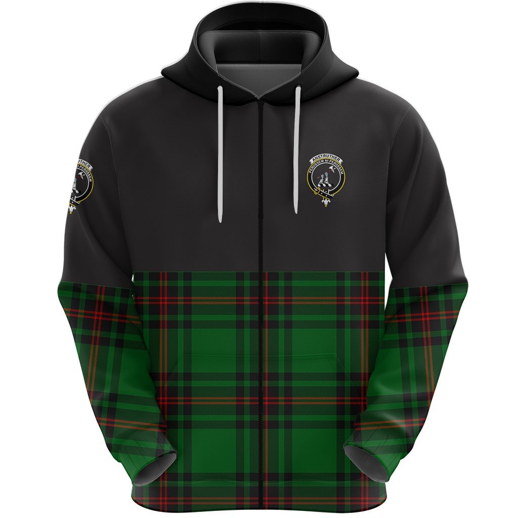 Anstruther Clan Half Of Tartan Zipper Hoodie