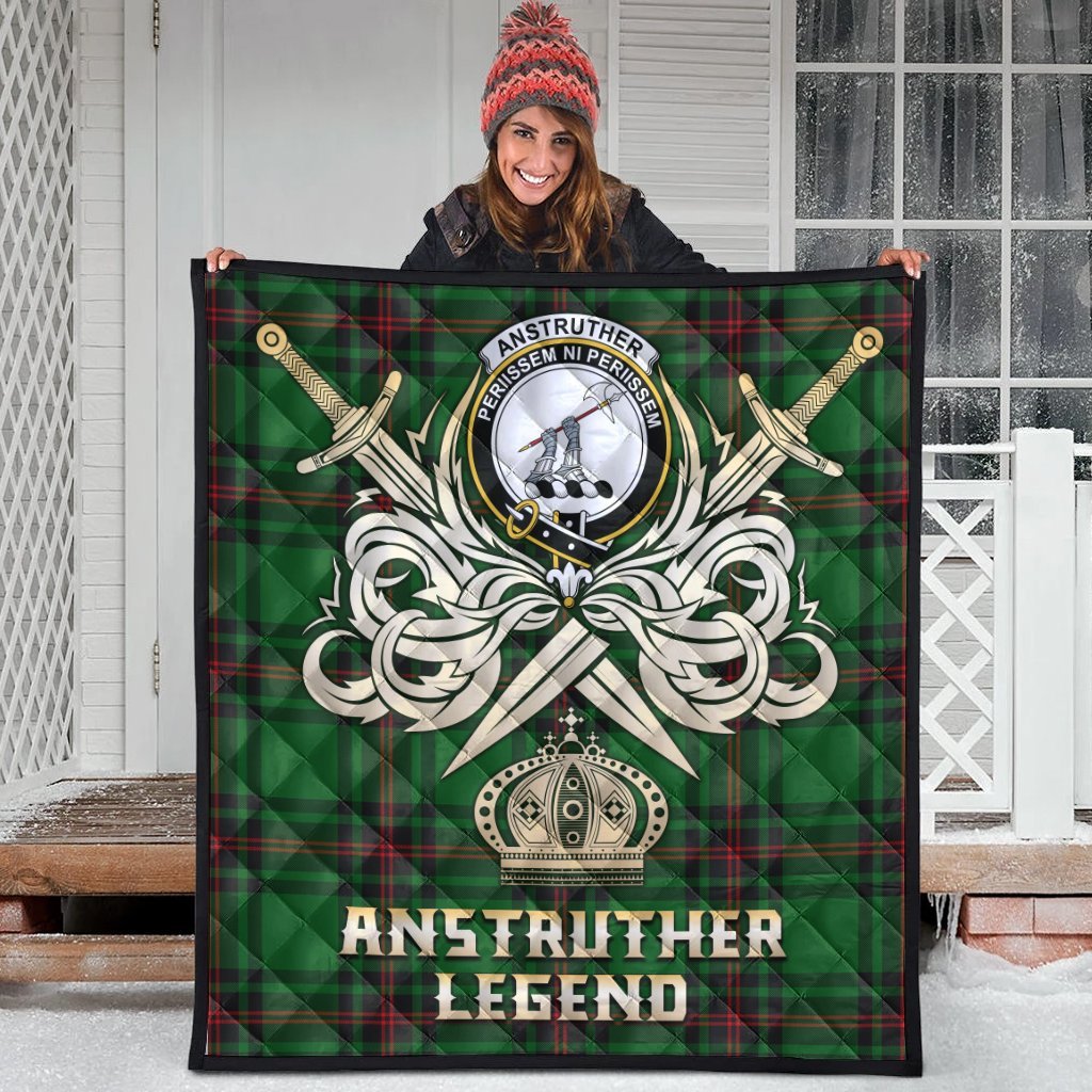 Anstruther Tartan Crest Legend Gold Royal Premium Quilt