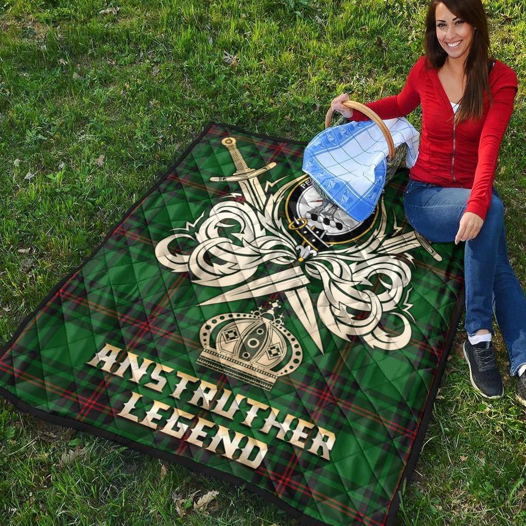 Anstruther Tartan Crest Legend Gold Royal Premium Quilt