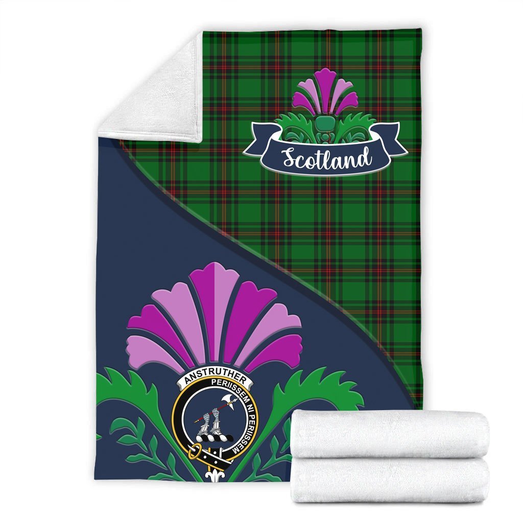 Anstruther Tartan Crest Premium Blanket - Thistle Style