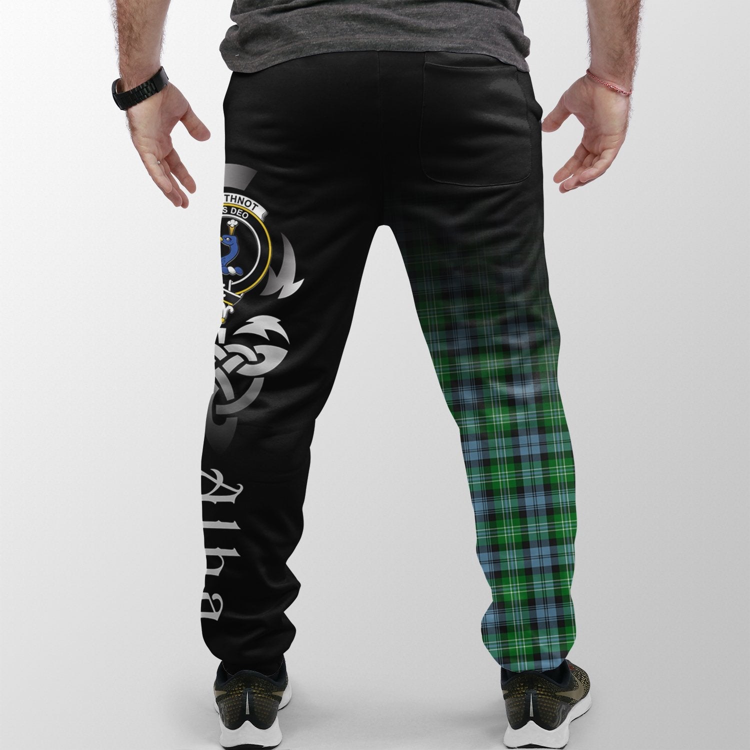 Arbuthnot Ancient Tartan Crest Jogger Sweatpants - Alba Celtic Style