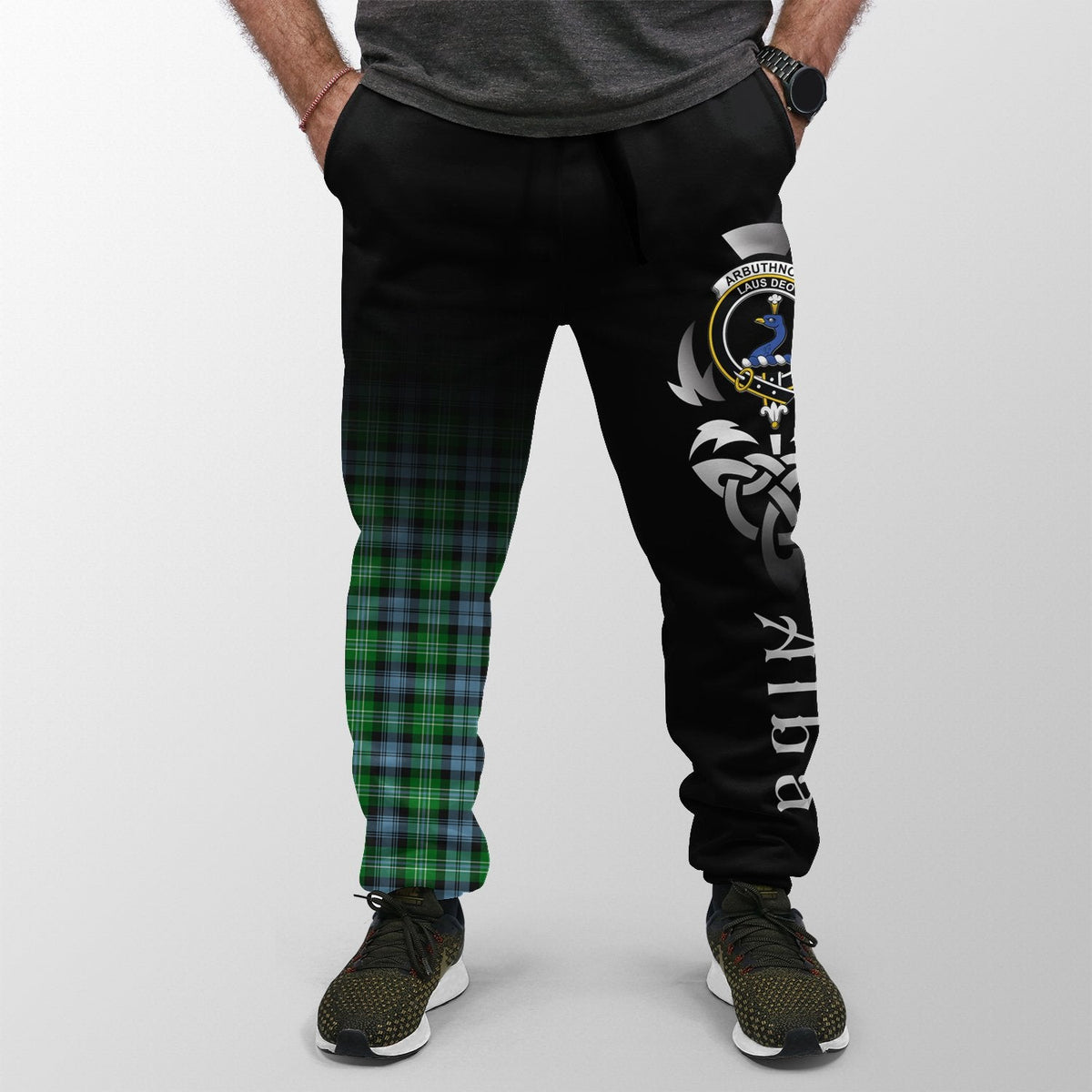 Arbuthnot Ancient Tartan Crest Jogger Sweatpants - Alba Celtic Style